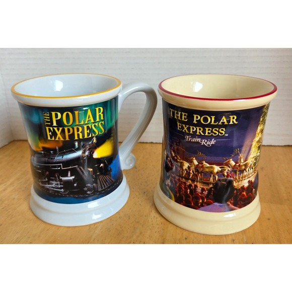 Warner Bros. Other - Warner Bros. The Polar Express Movie Train Ride 3D Embossed Ceramic Mug Set of 2